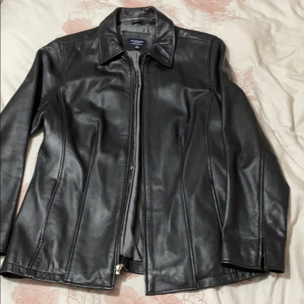 100% Black Leather Jacket